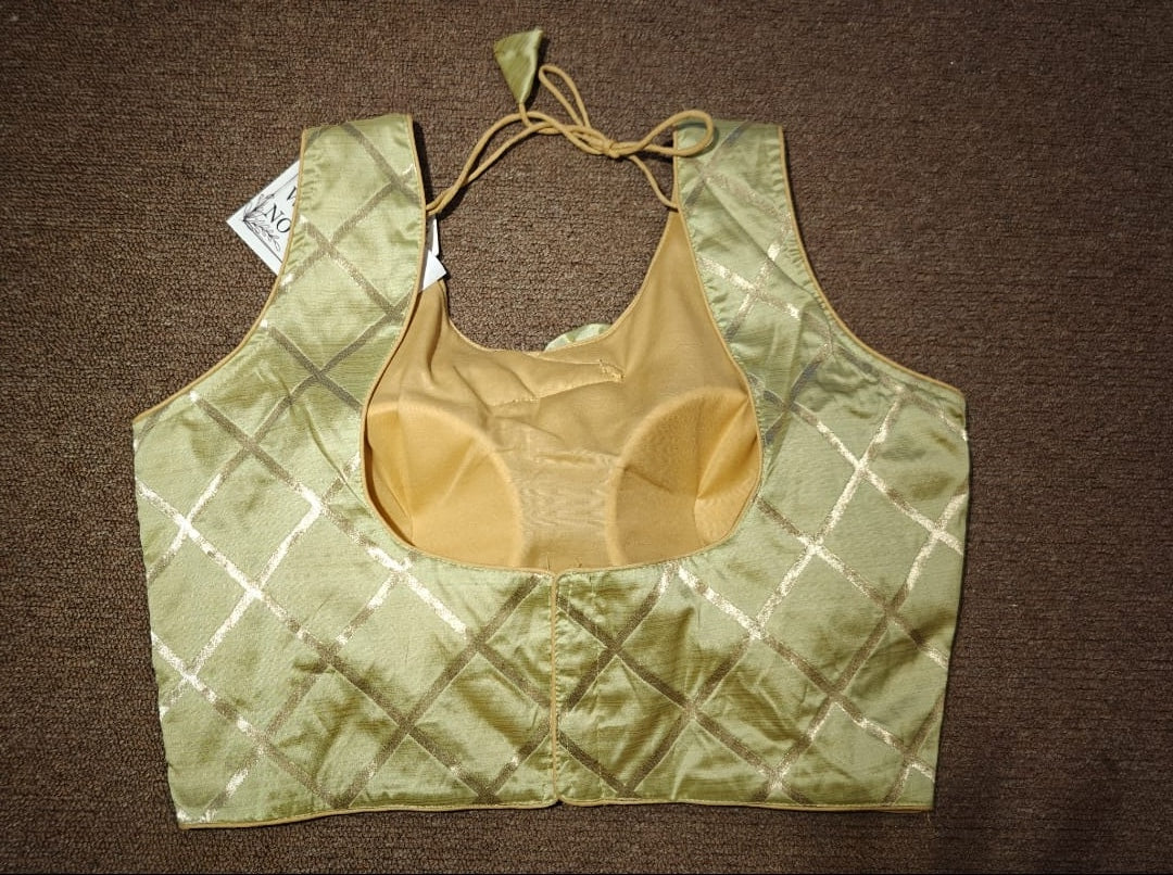 Diamond Motif Blouse – Emerald Bloom