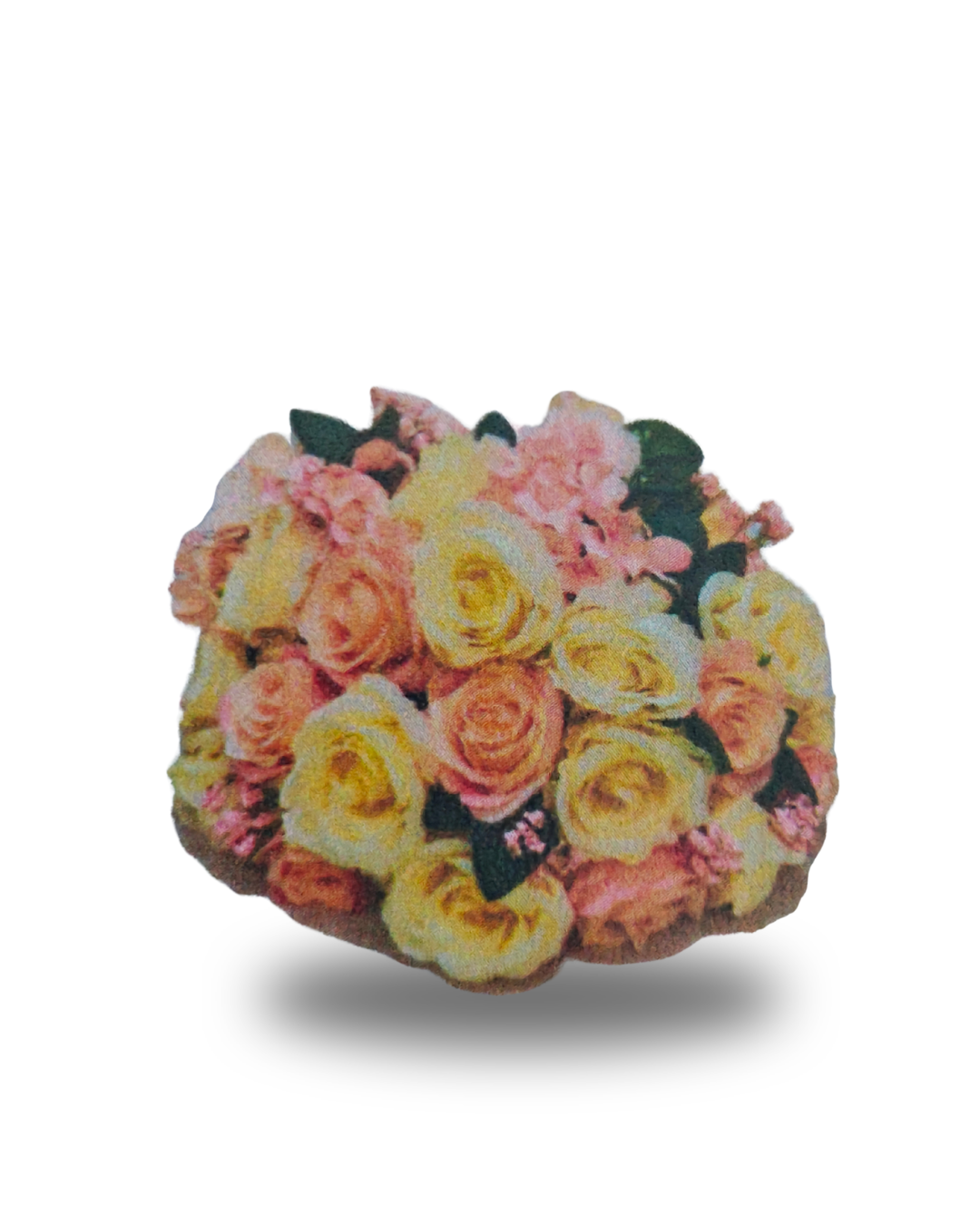 Yellow and Pink Roses Bouquet Centerpiece