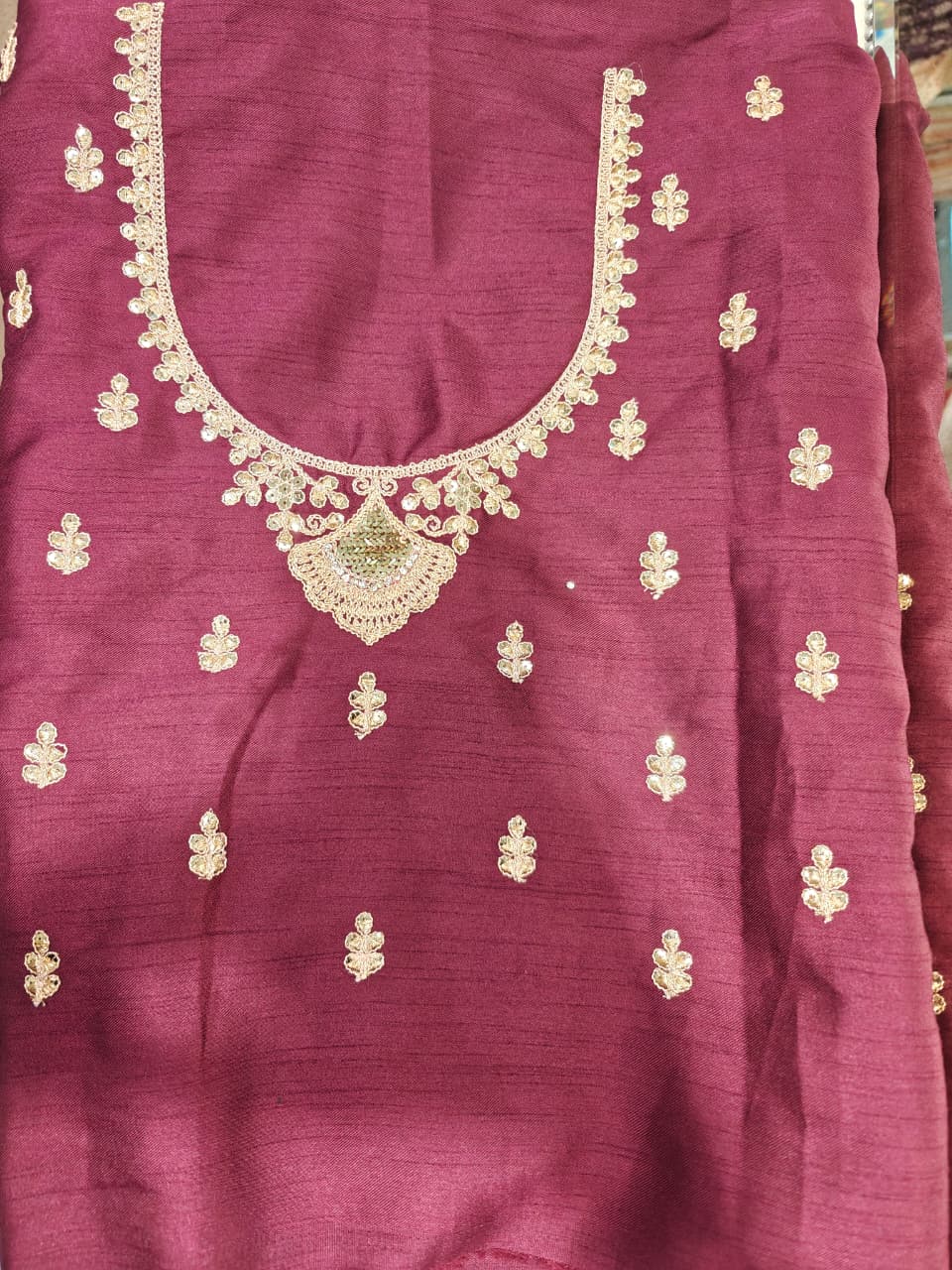 Mocha Floral Embroidered Saree
