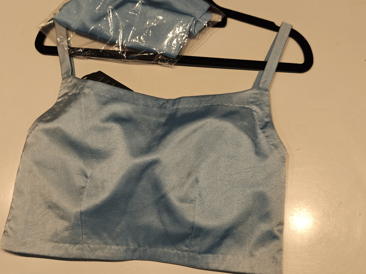 Blue Satin Camisole – Mist Glow