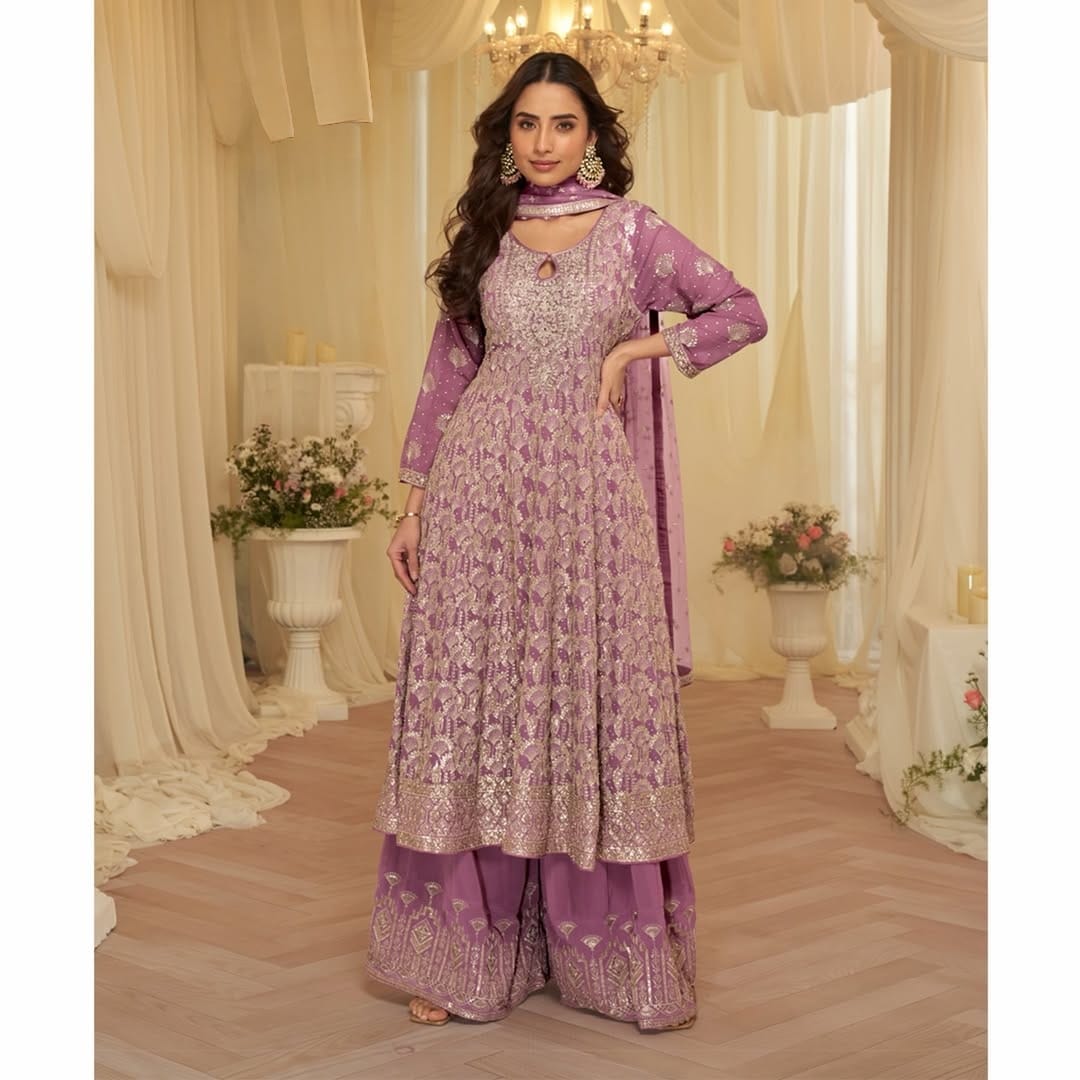 Long Top Palazzo - Mauve