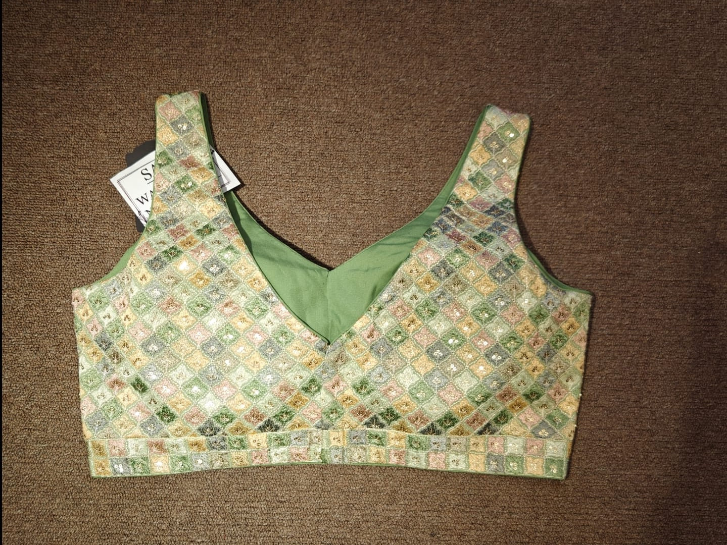 Checkered Bralette – Mosaic Meadow