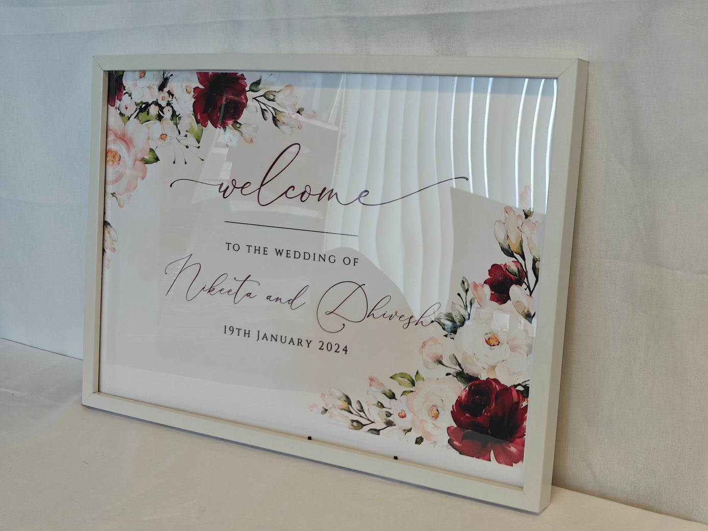 Floral Elegance Wedding Welcome Frame