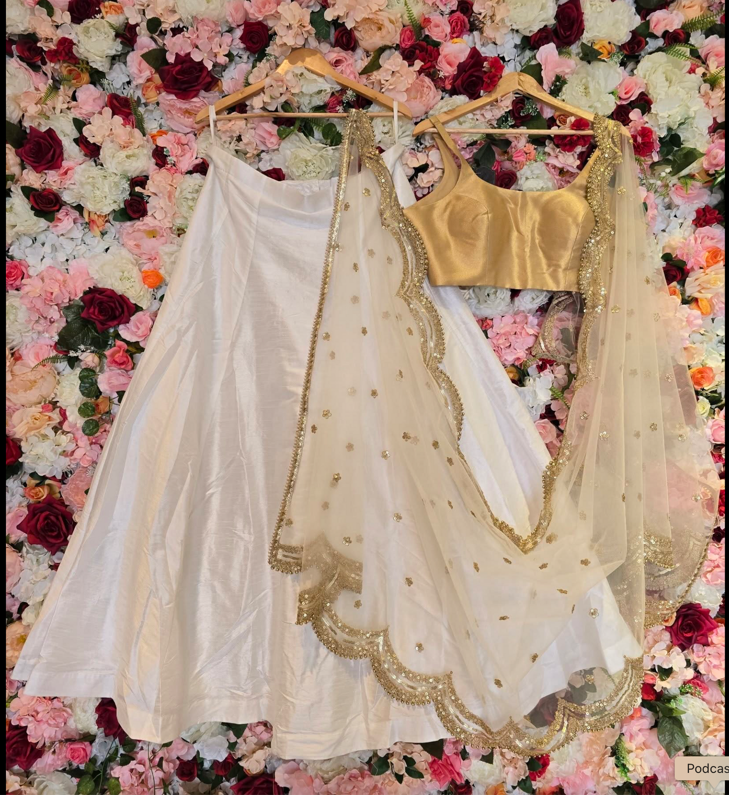 Golden Ivory Lehenga Set