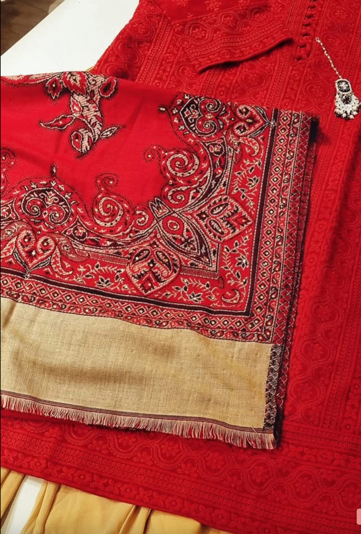Red Kashmiri Shawl
