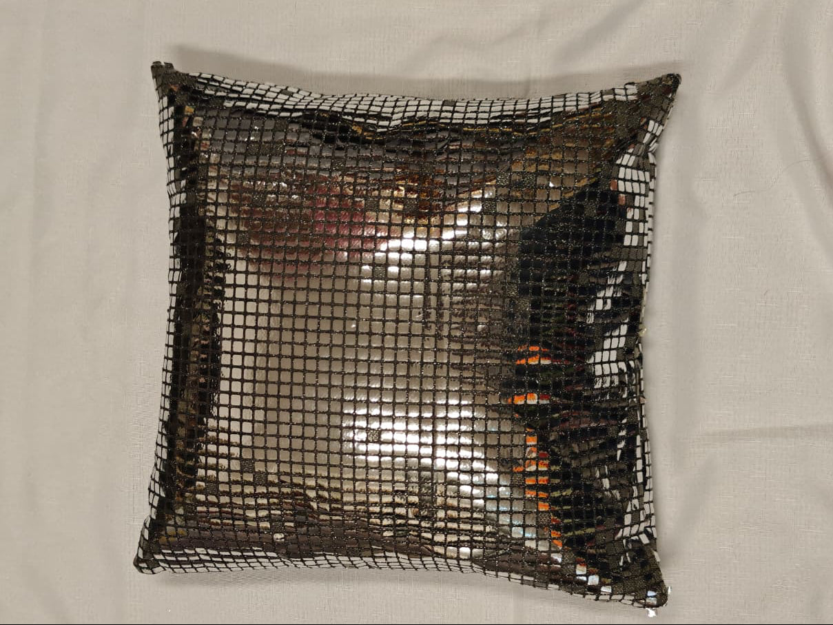 Champagne Glimmer Mesh Accent Cushion