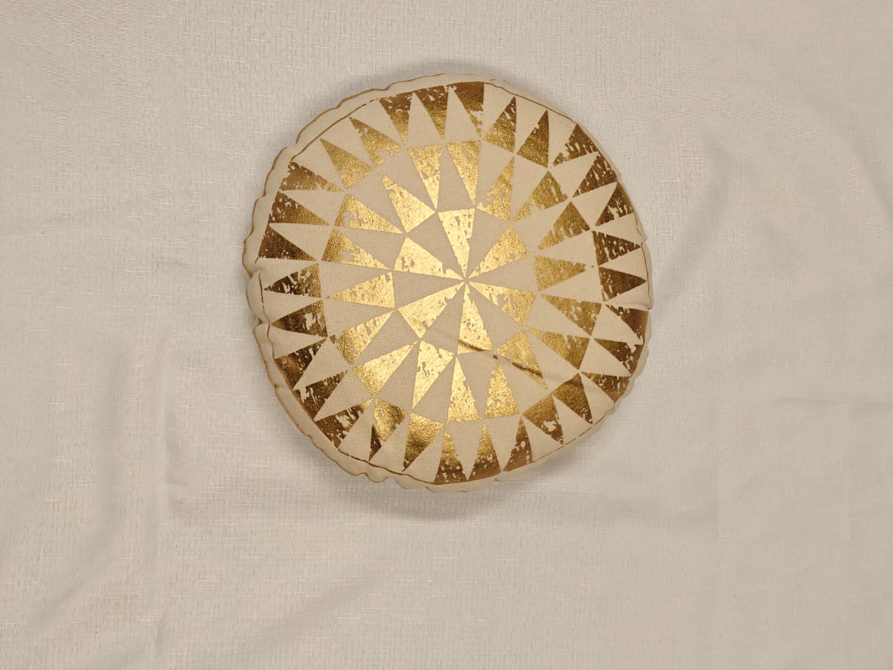 Golden Mandala Radiance Round Cushion