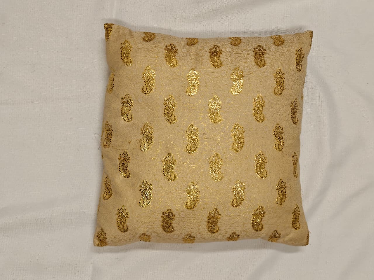 Golden Paisley Elegance Cushion