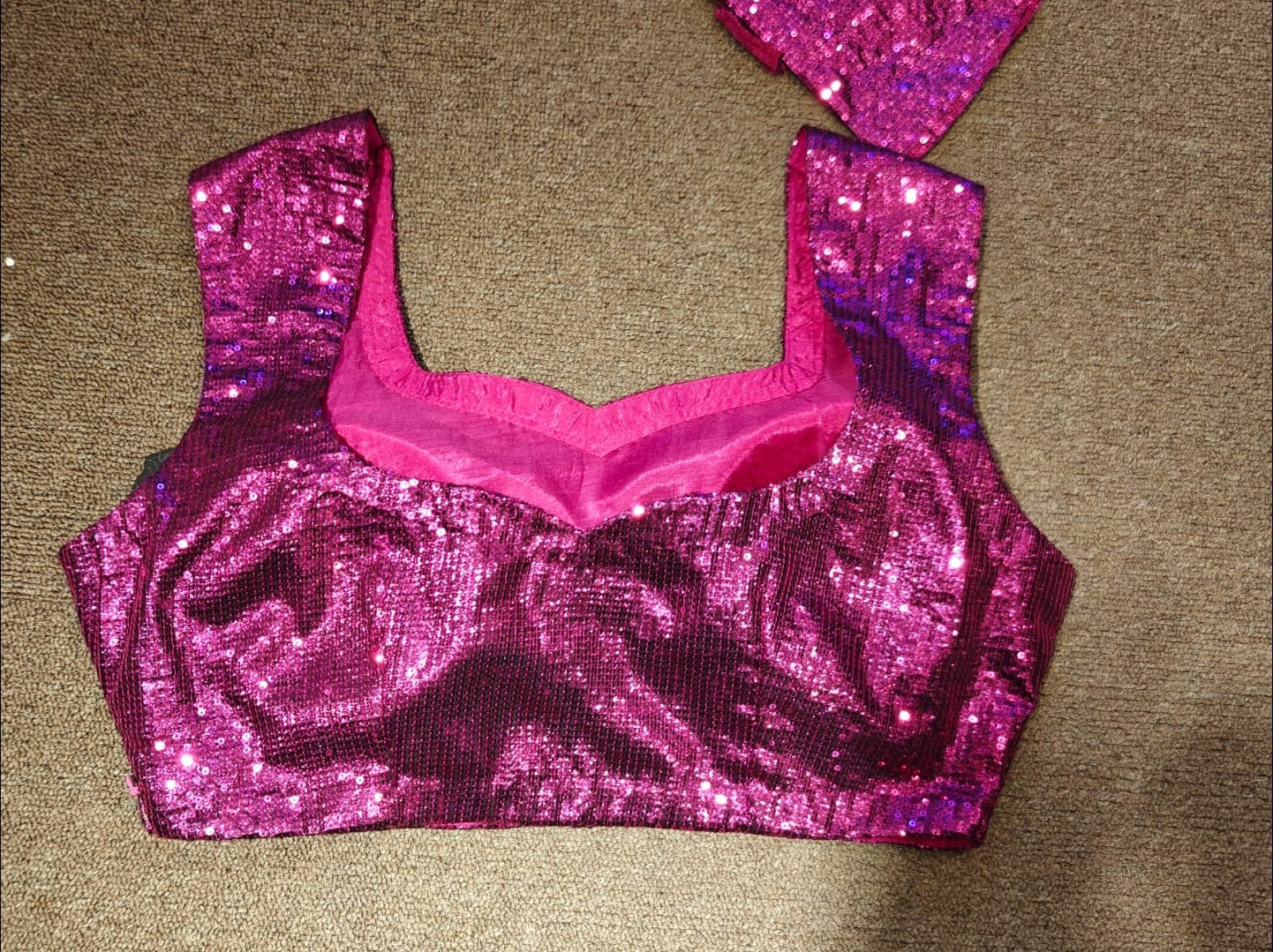 Sequin Crop Top – Magenta Mirage