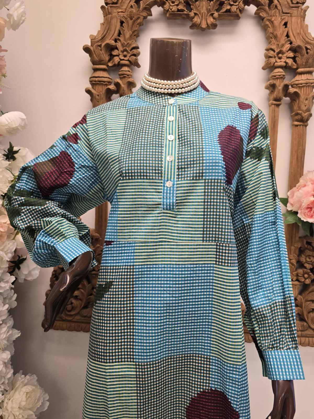 Ocean Bloom Patchwork Maxi Dress