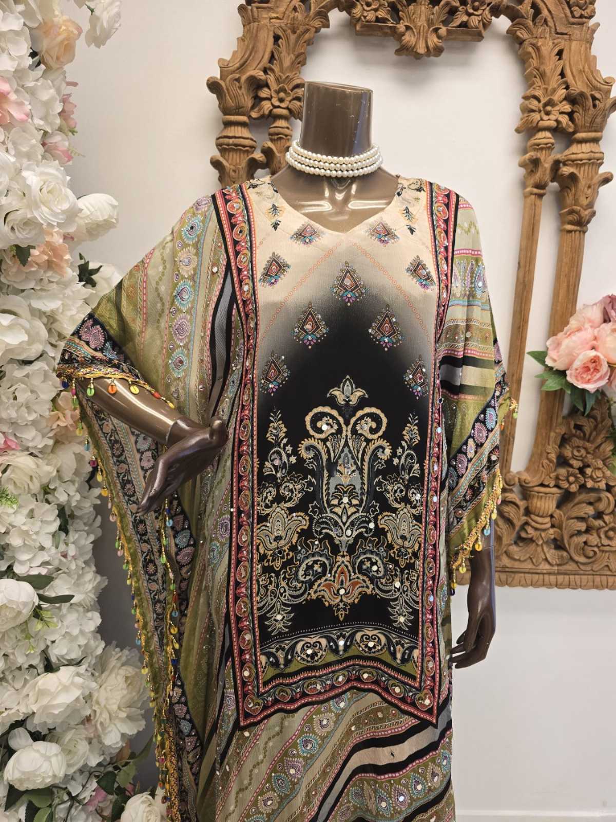 Regal Mosaic Kaftan with Pants