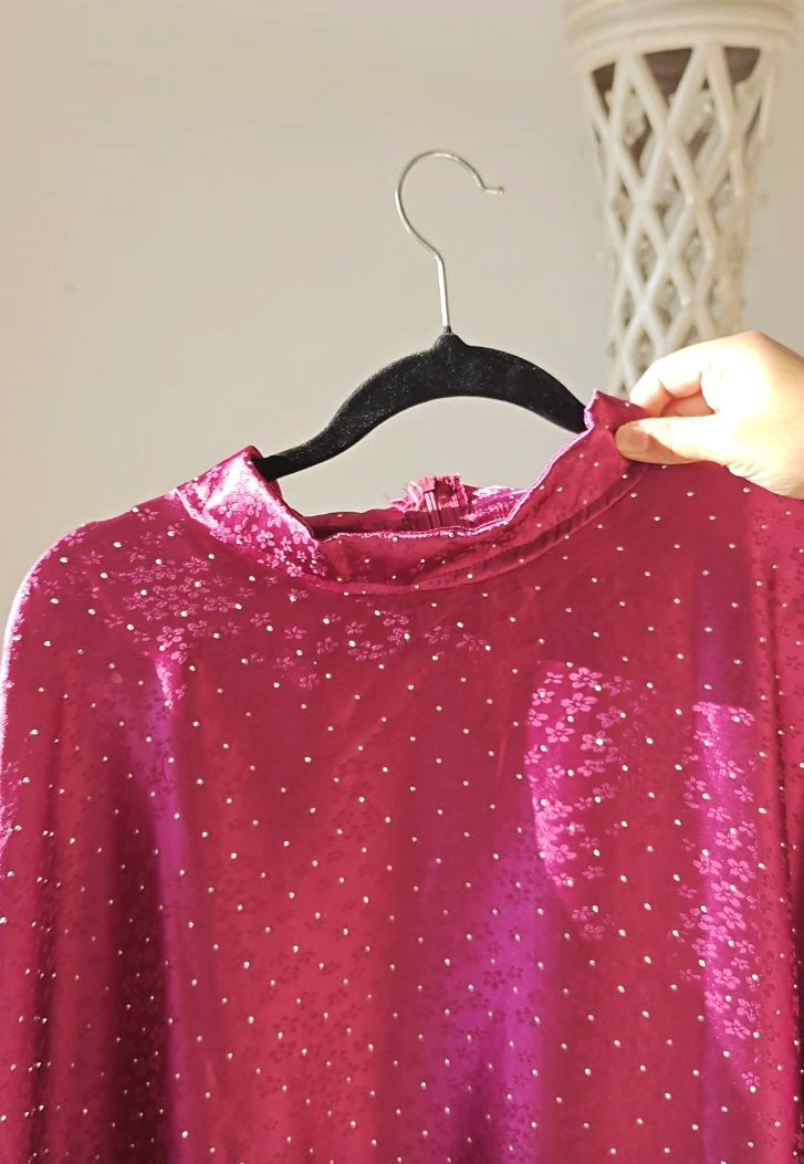 Berry Velvet Crystal Kaftan