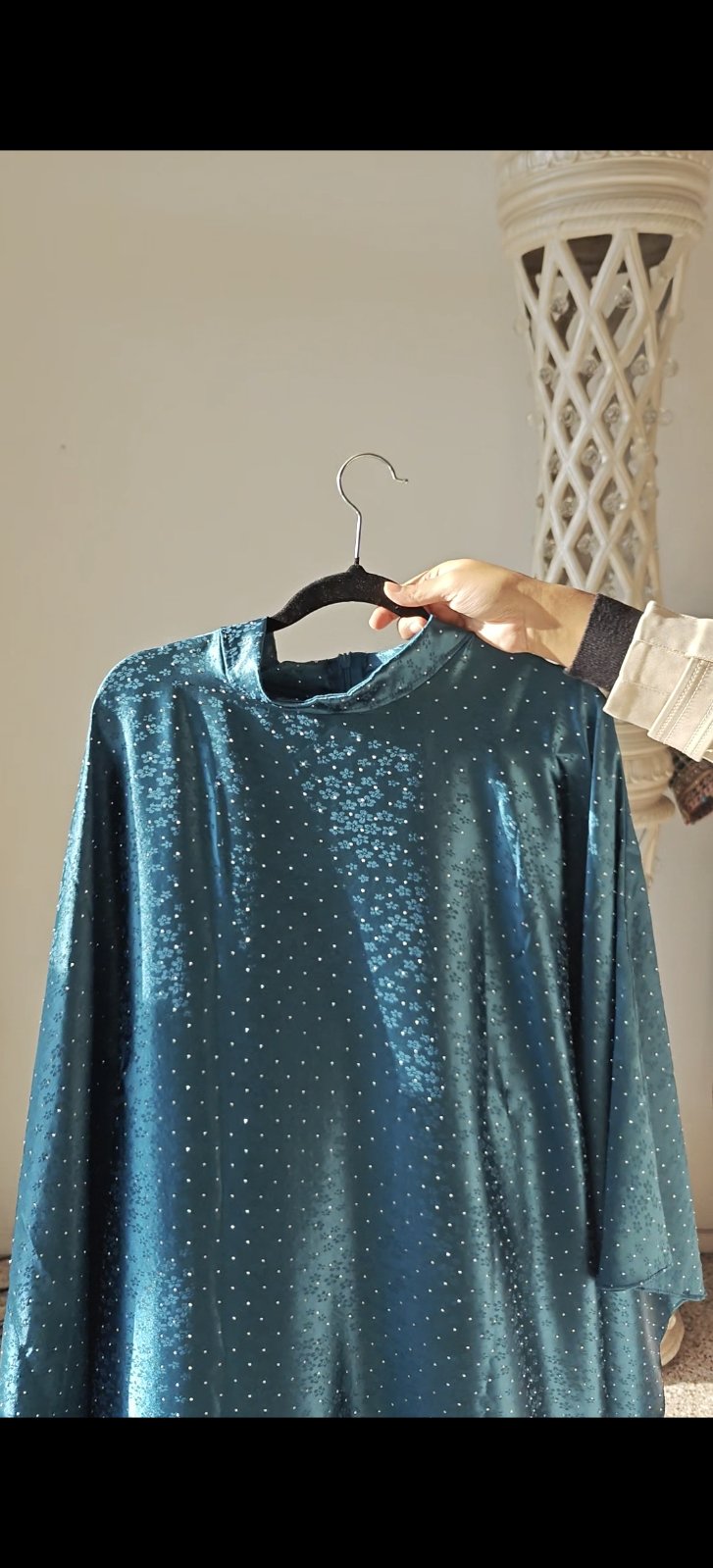 Teal Velvet Crystal Kaftan