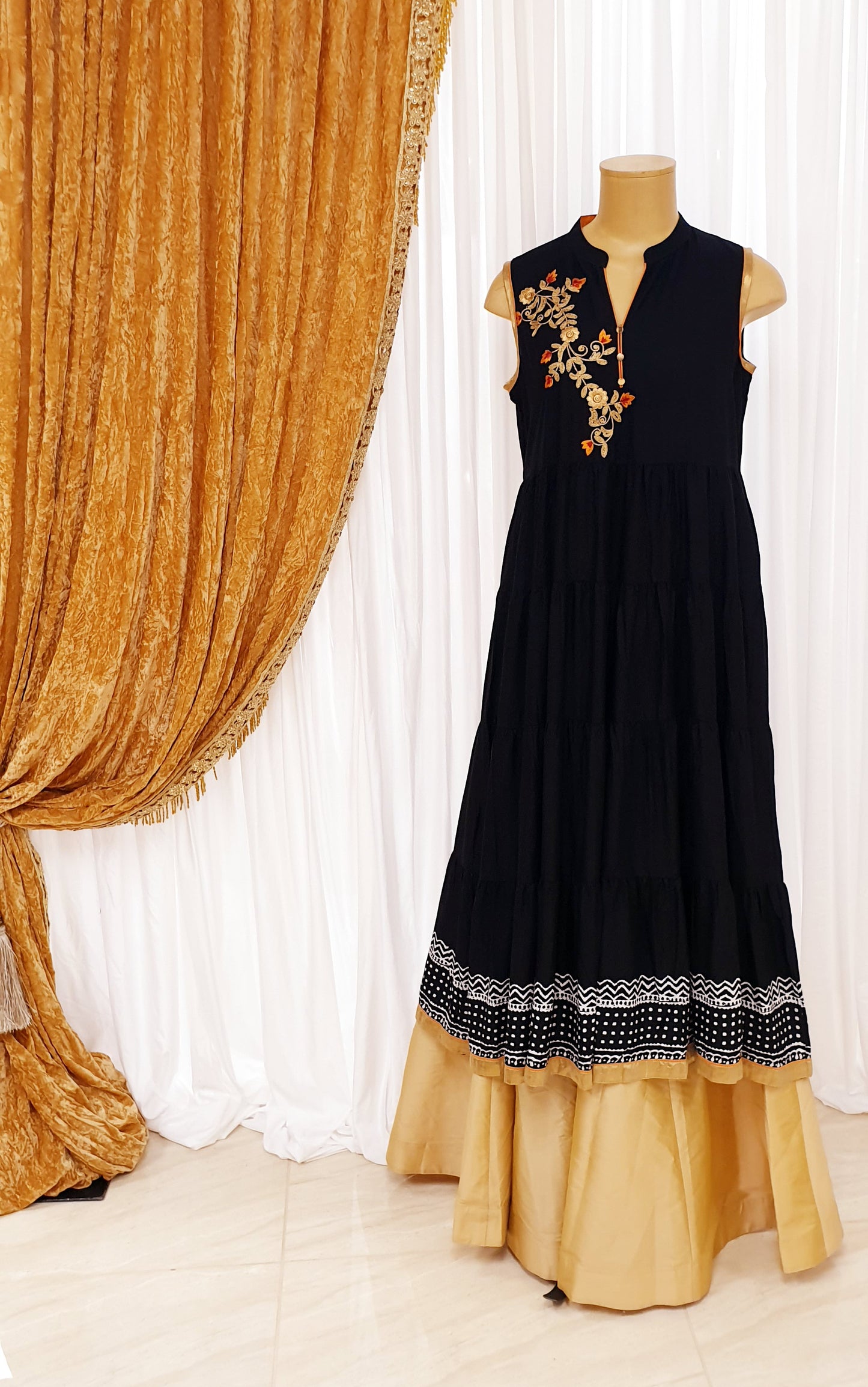 Black Embroidered Dress