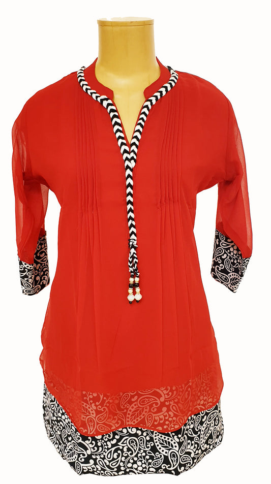 Red Gerorgette Kurti
