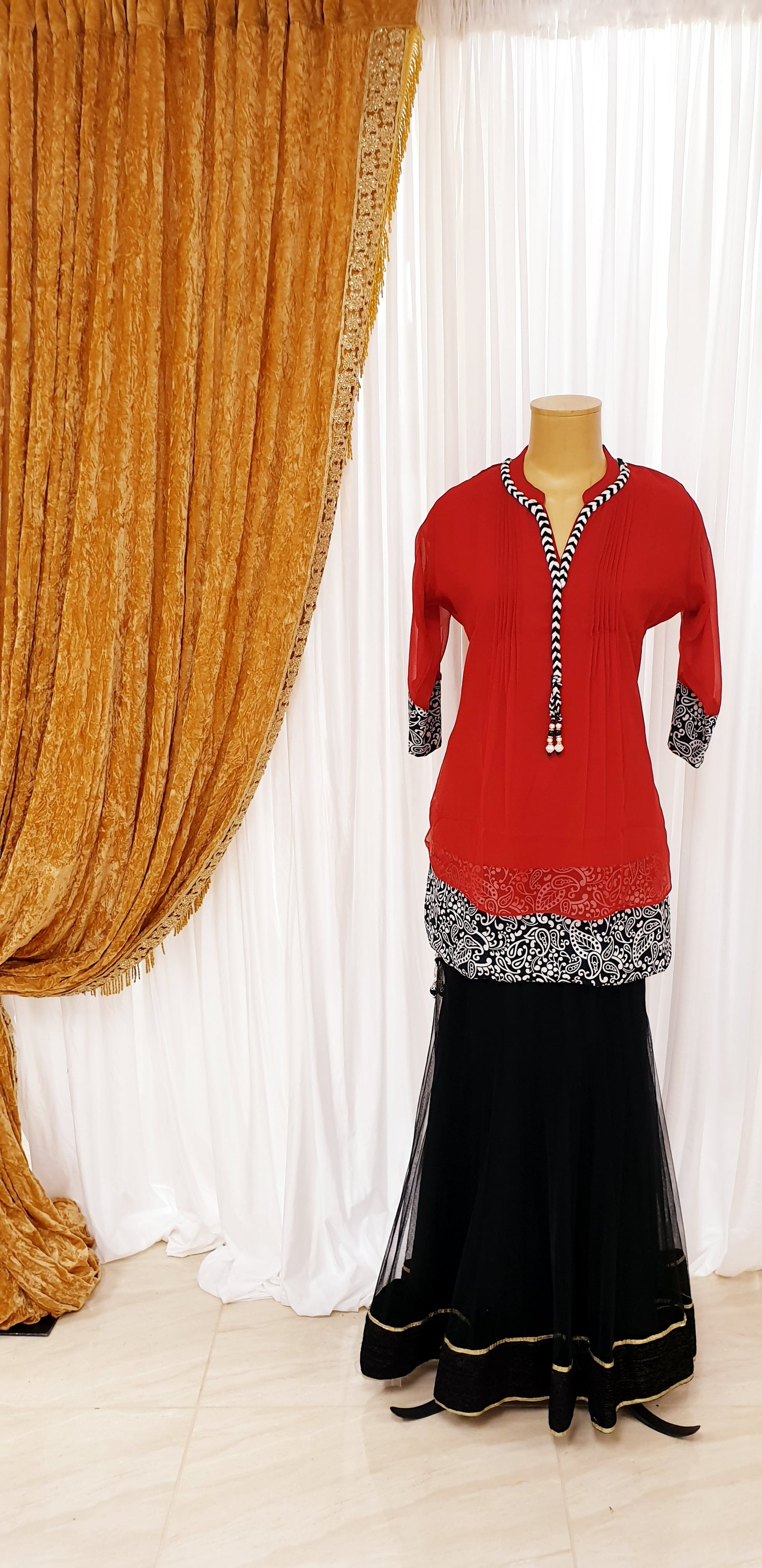 Red Gerorgette Kurti