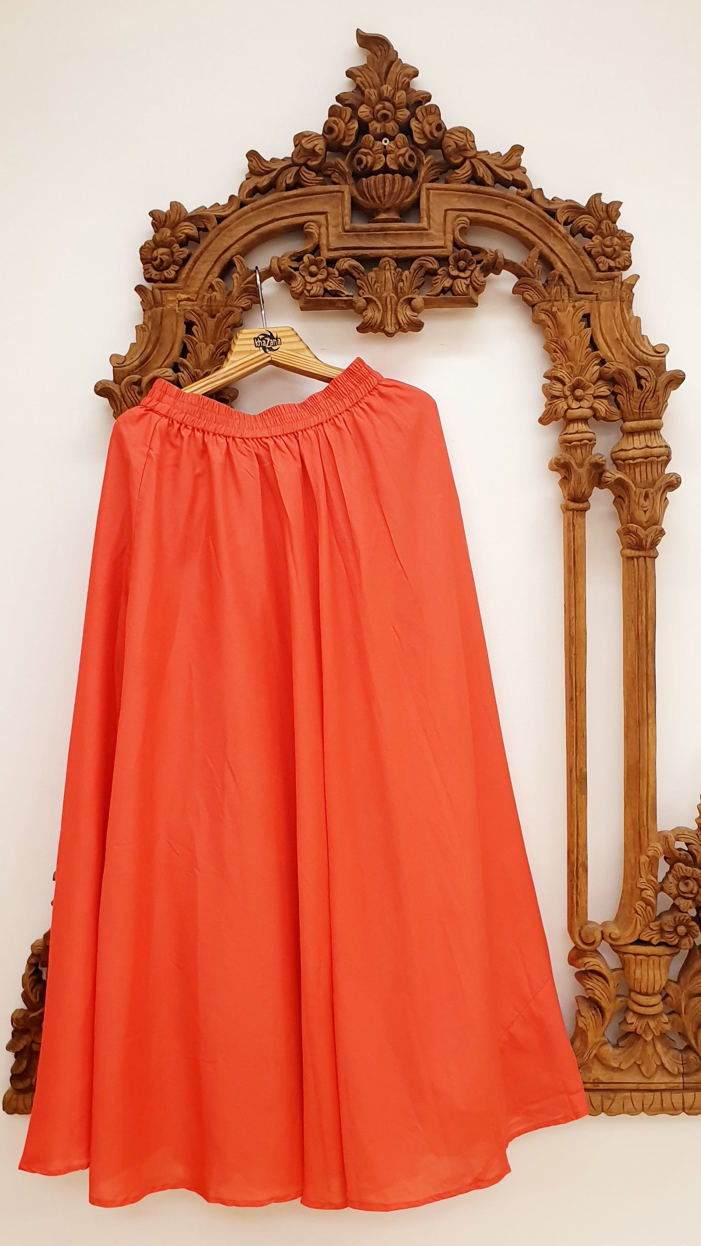 Peach Flair Silk Skirt