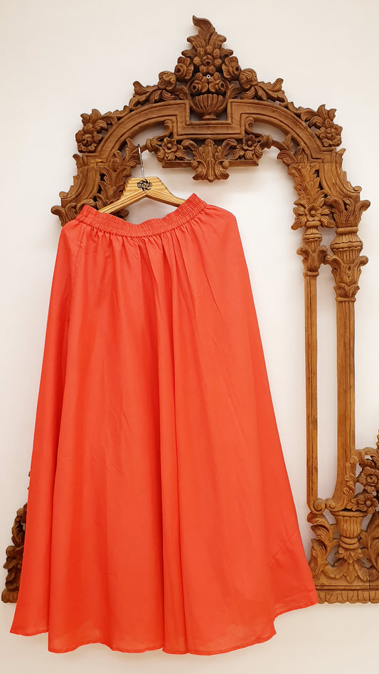 Peach Flair Silk Skirt