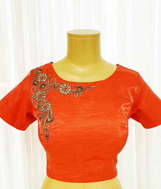 Red Embroidered Blouse