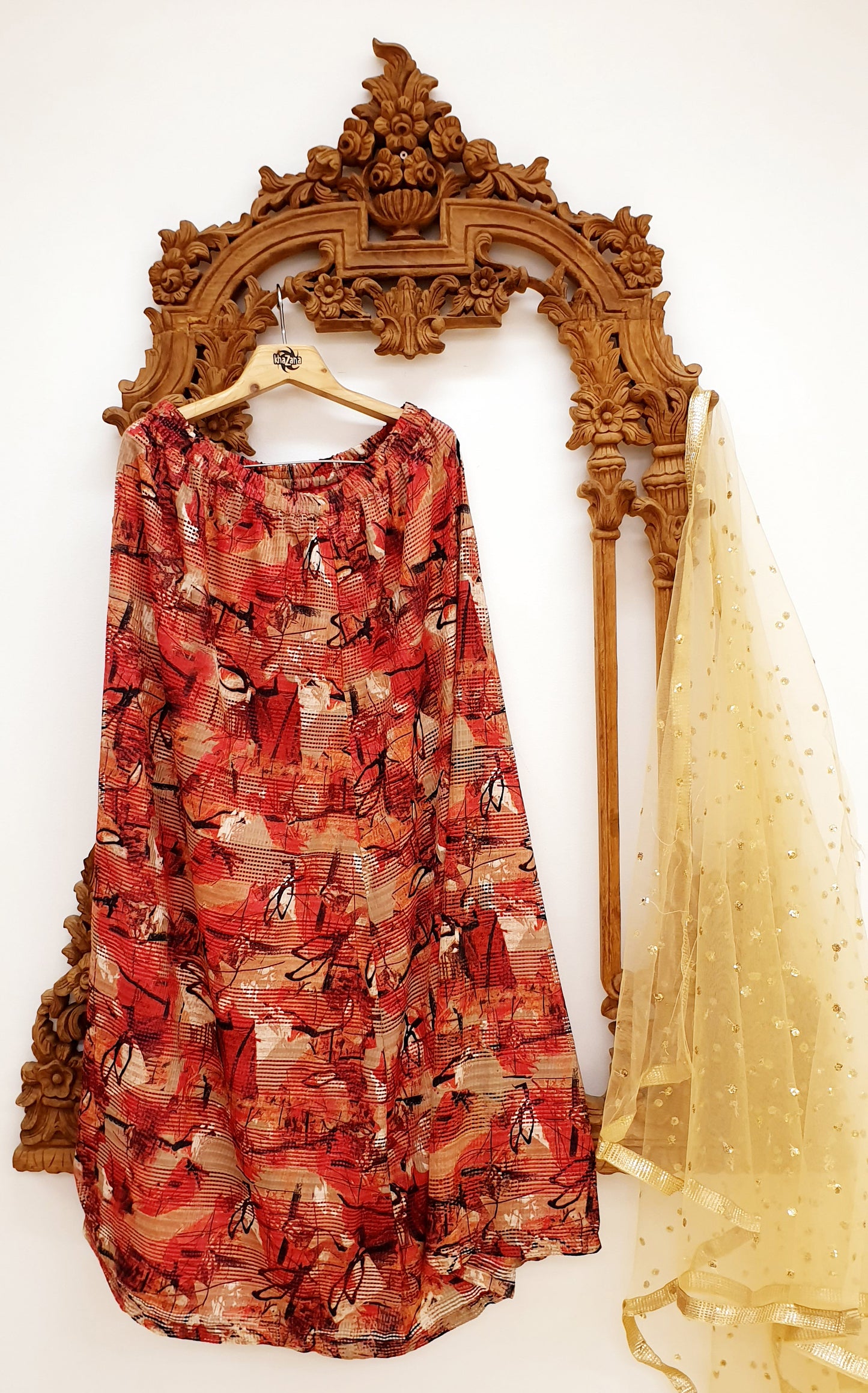 Black & Red Printed Skirt