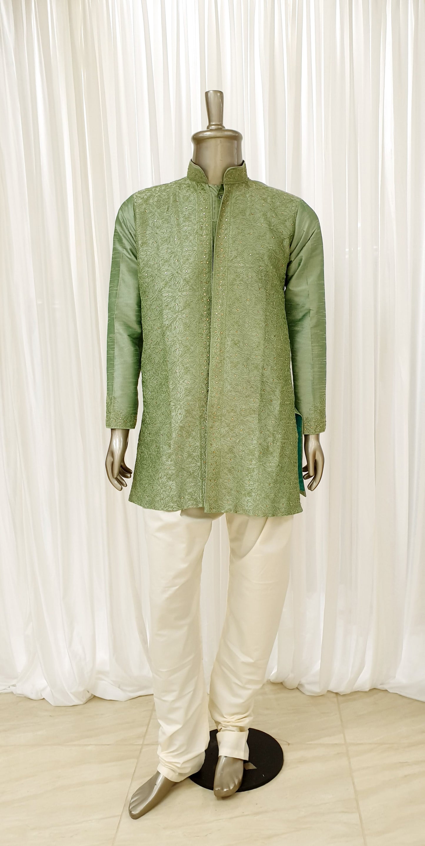 Mint Green Mens Kurta Pyjama Set