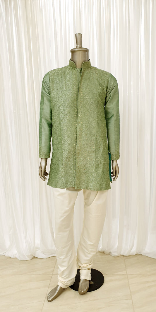 Mint Green Mens Kurta Pyjama Set
