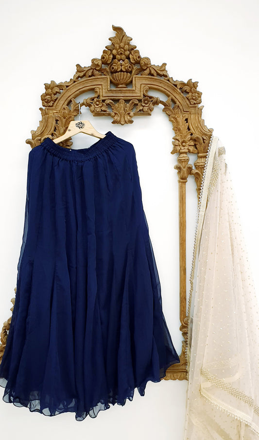 Navy Full Flair Sharara