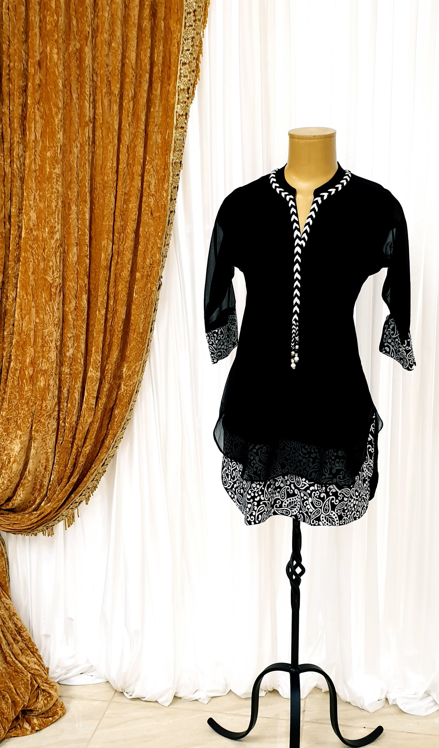 Black Georgette Kurti