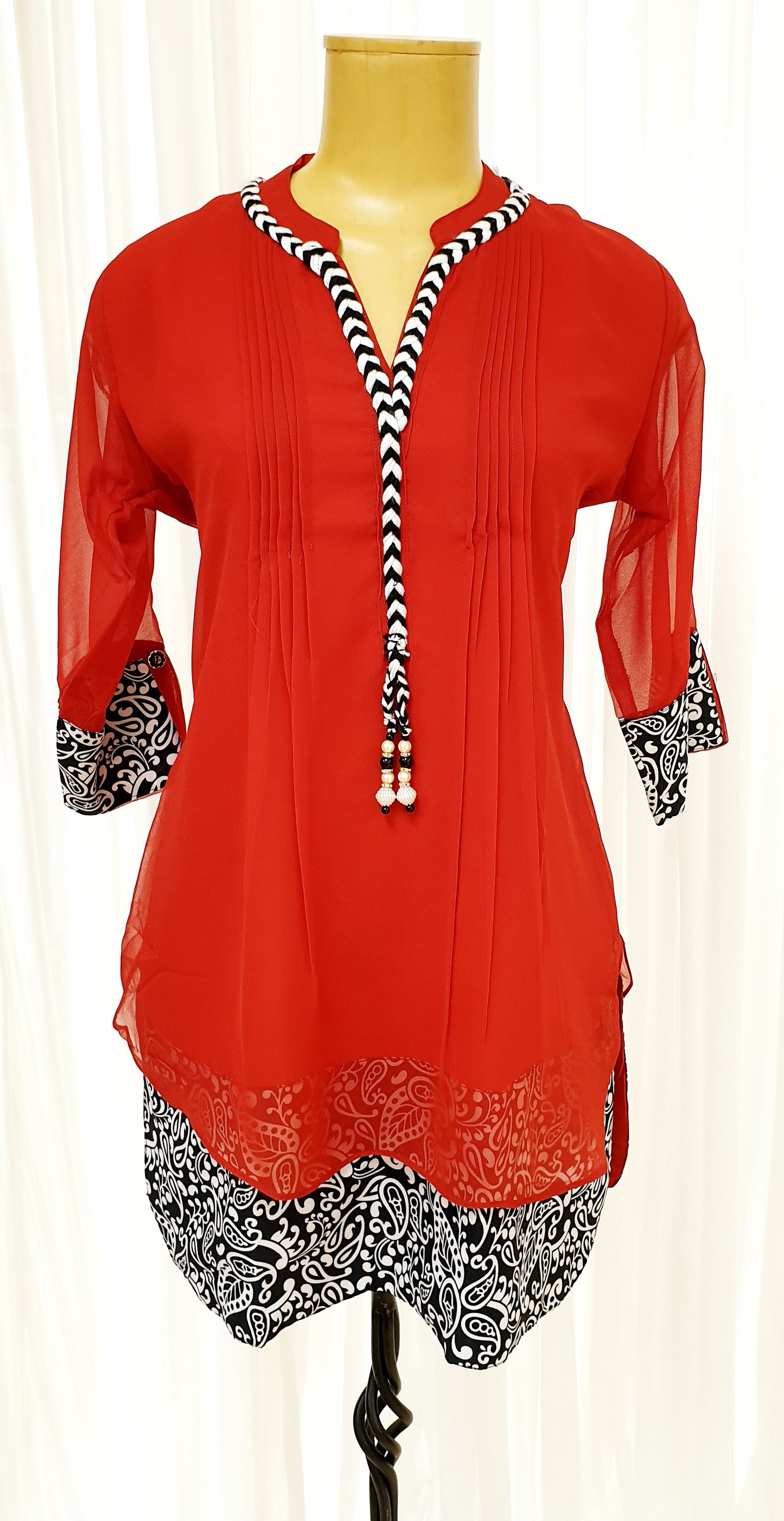 Red Georgette Kurti