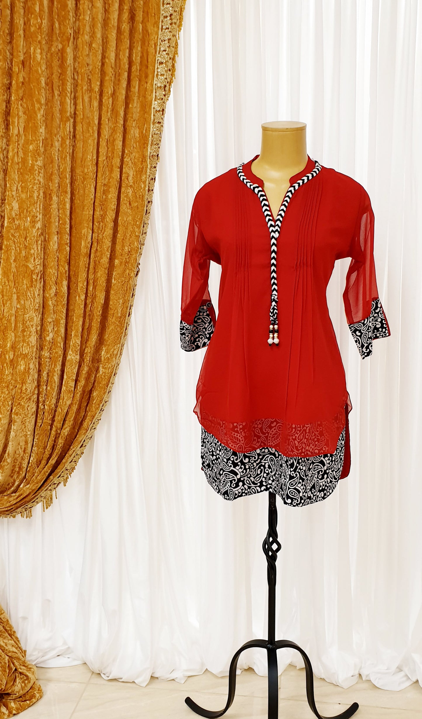 Red Georgette Kurti