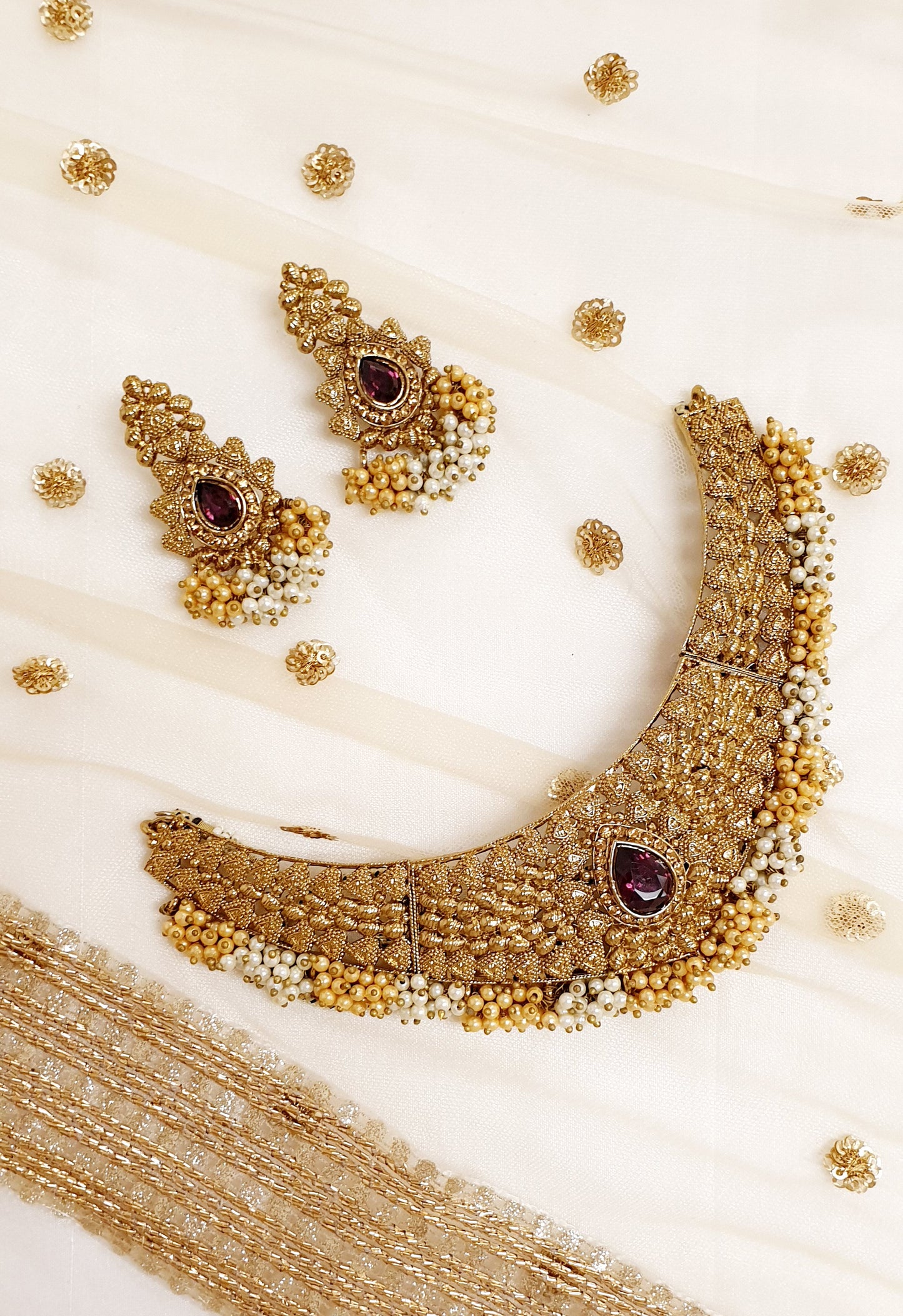 Gold & Purple Pearl Set