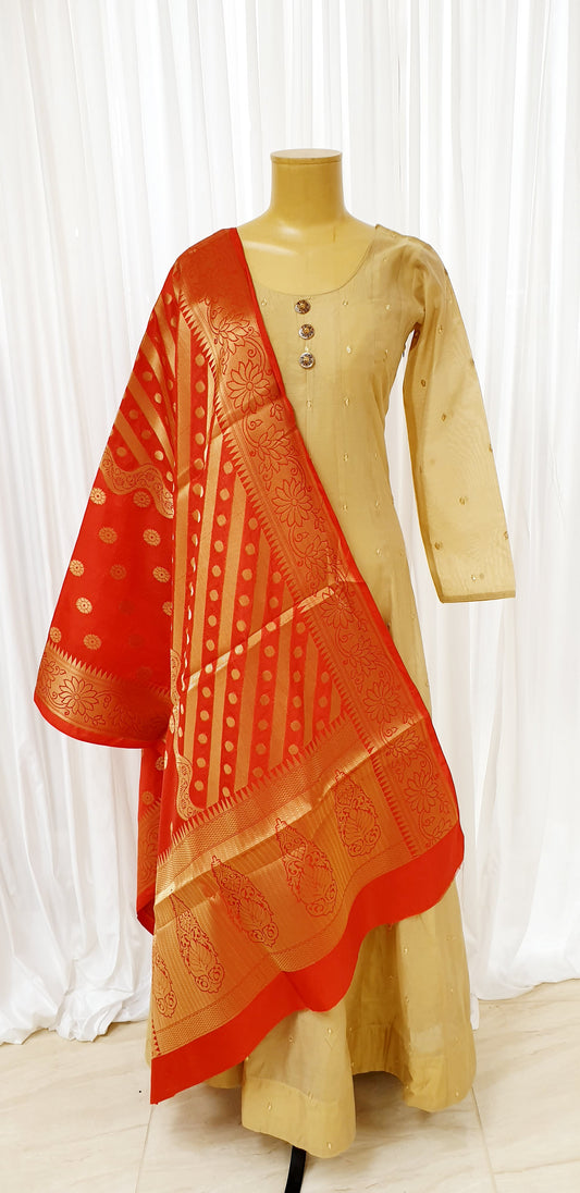 Red Silk Dupatta
