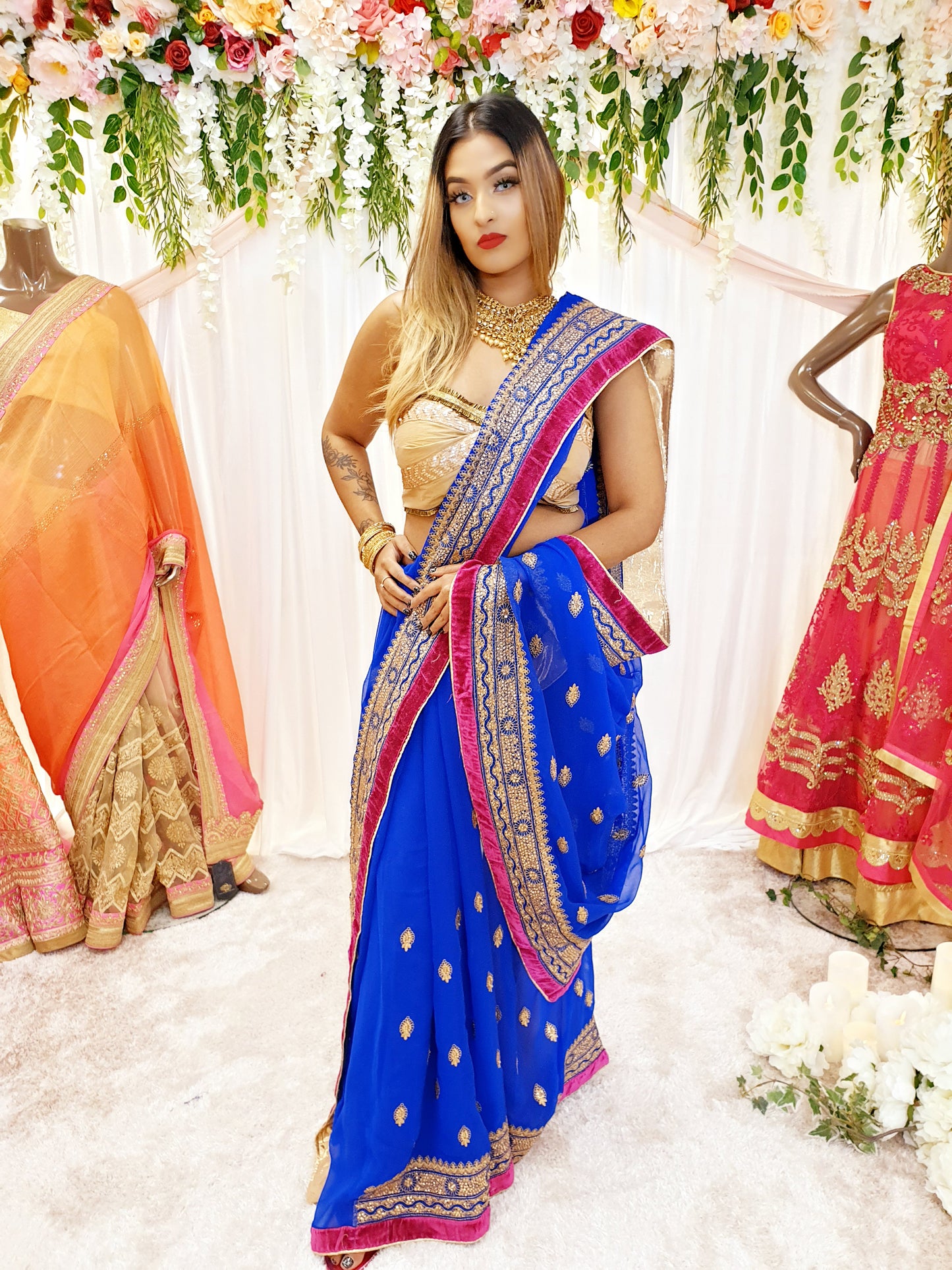 Blue Georgette Saree