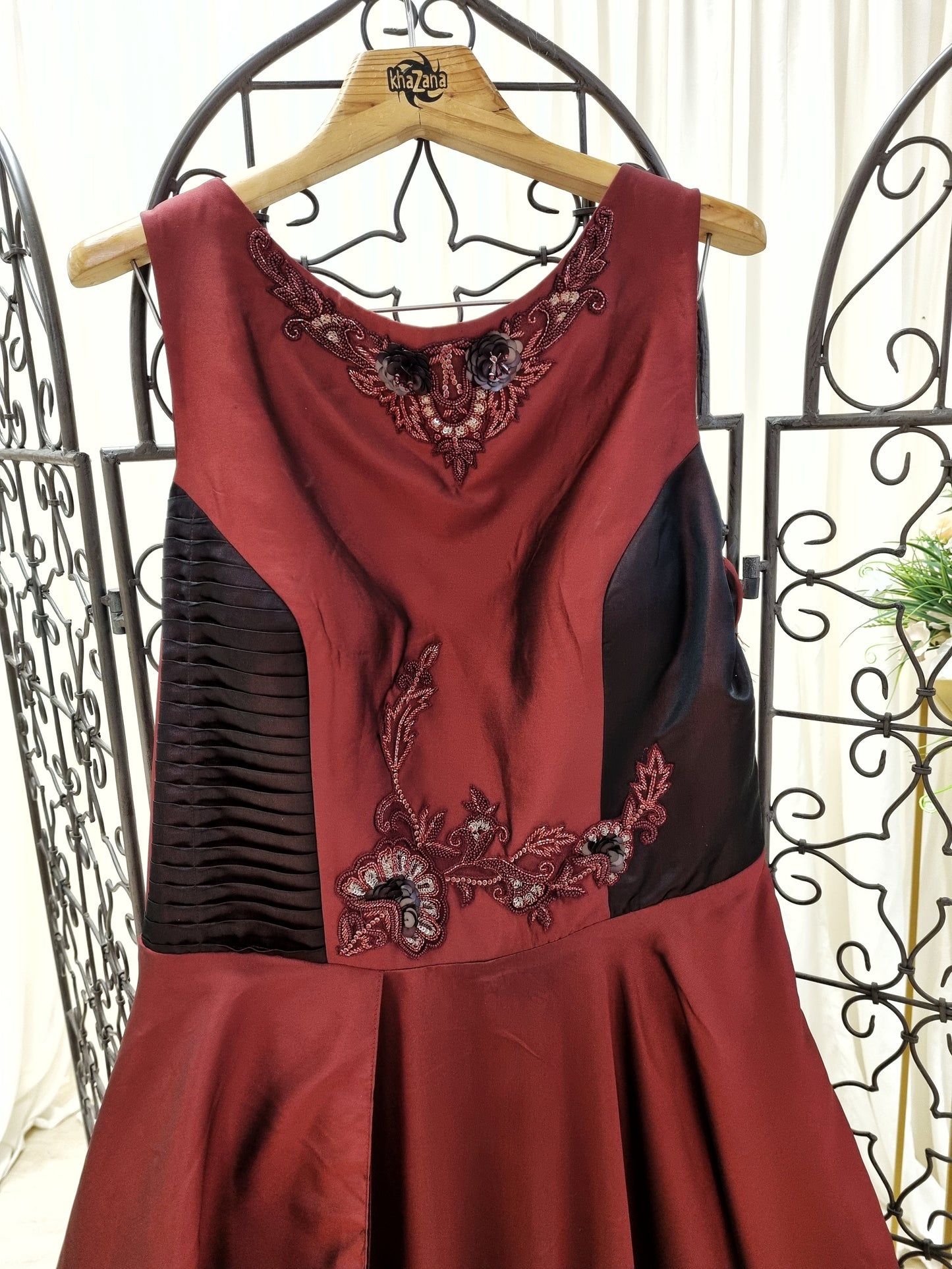 Wine Indo-Western Gown