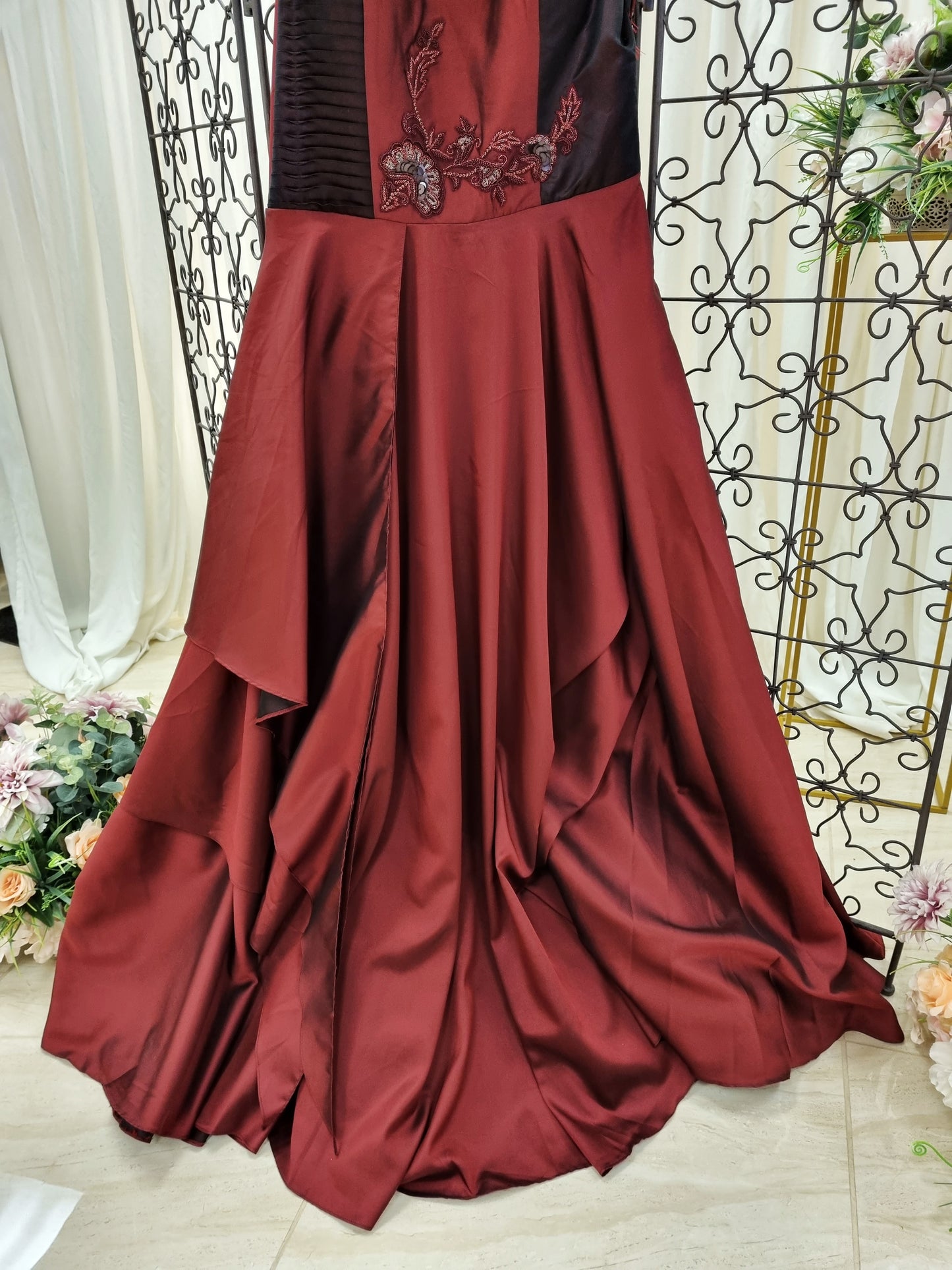 Wine Indo-Western Gown