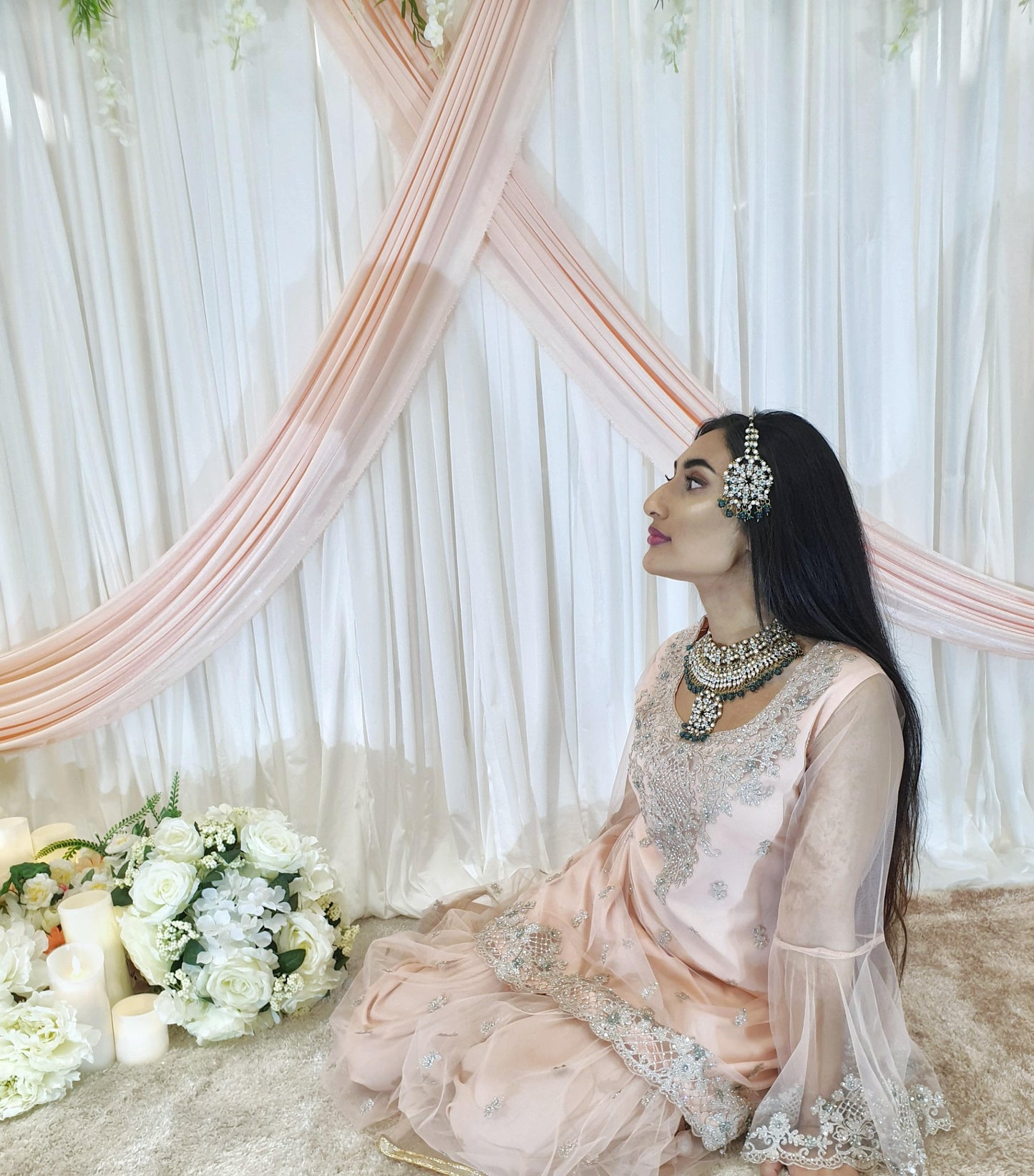 Blush Pink Chickankari Embroidered Sharara