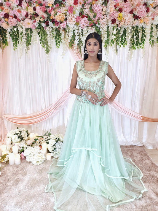 Mint Green Flair Gown