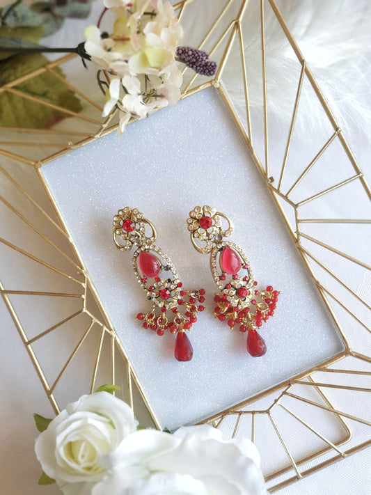 Red & Gold Earrings (Midi)