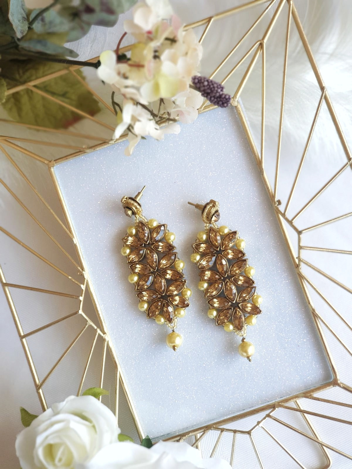 Bronze & Pearl Earrings