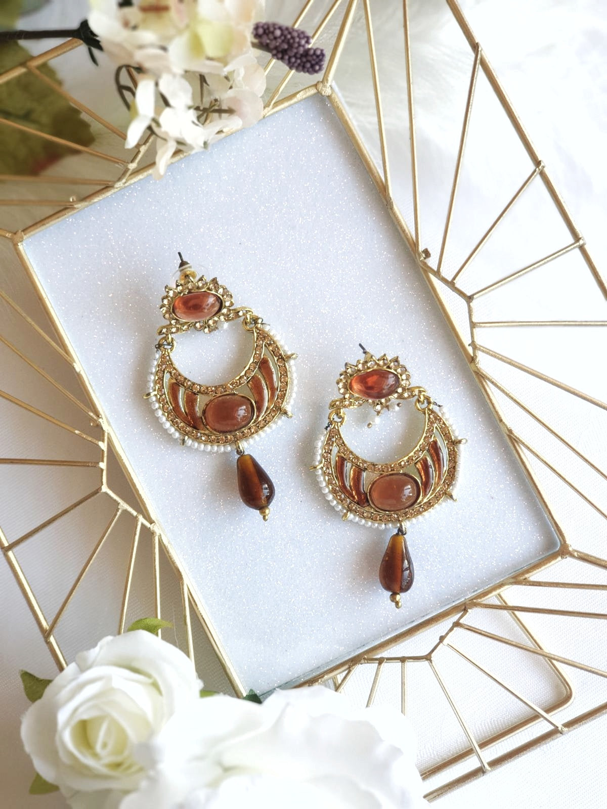 Brown Statement Earrings