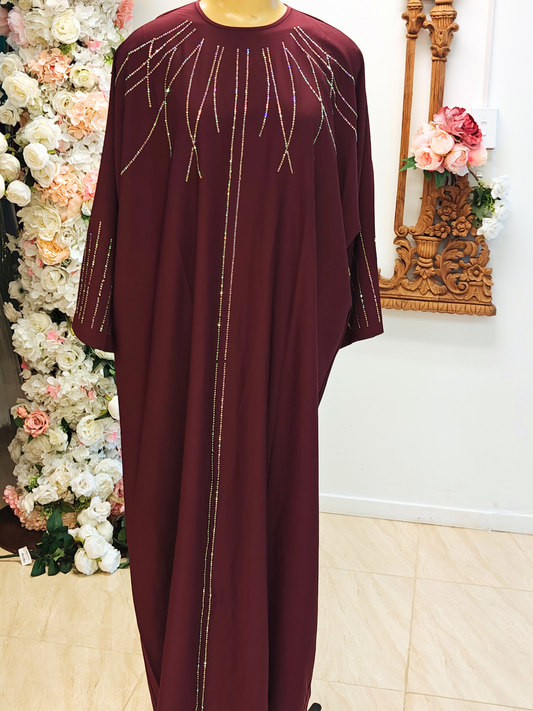 Maroon Radiance Abaya