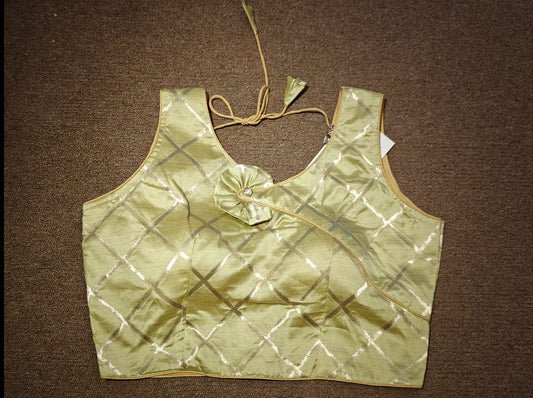 Diamond Motif Blouse – Emerald Bloom