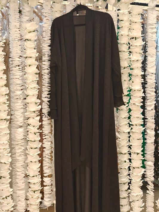 Midnight Black Textured Abaya