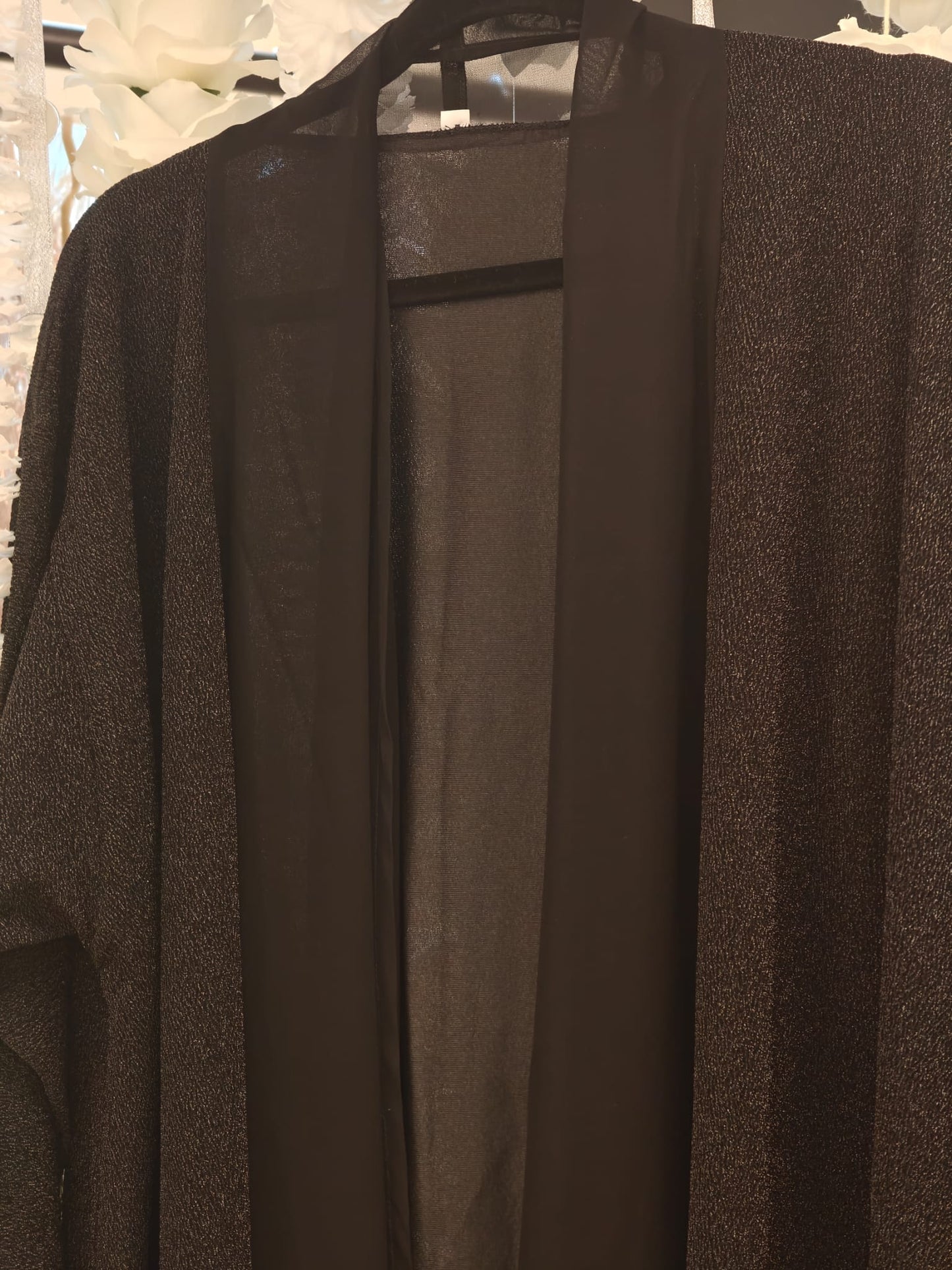 Midnight Black Textured Abaya