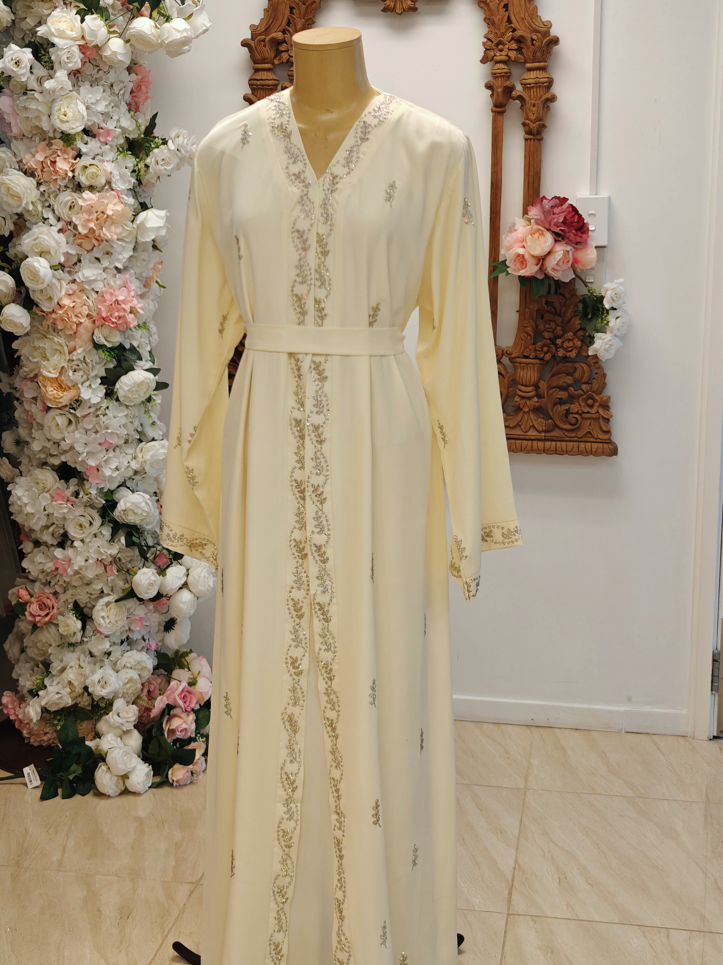 Cream Whisper Abaya