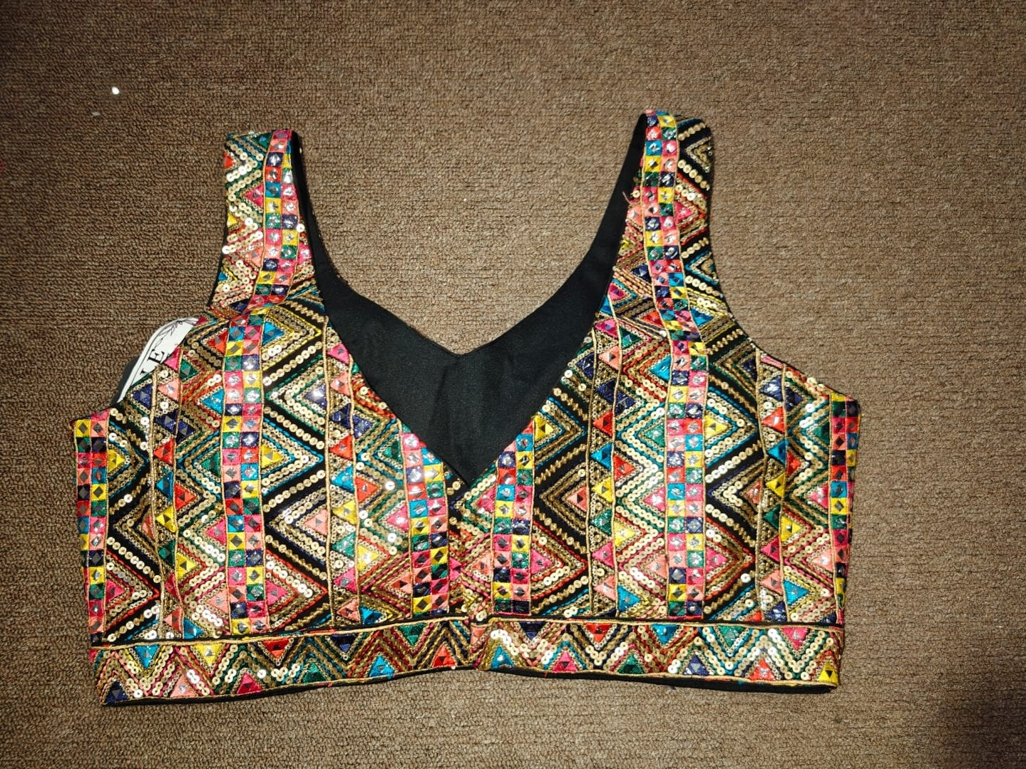 Geometric Sequin Blouse – Carnival Prism