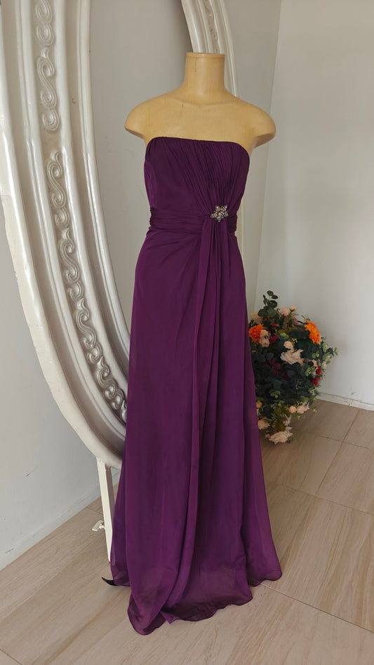 Violet Drape Strapless Gown