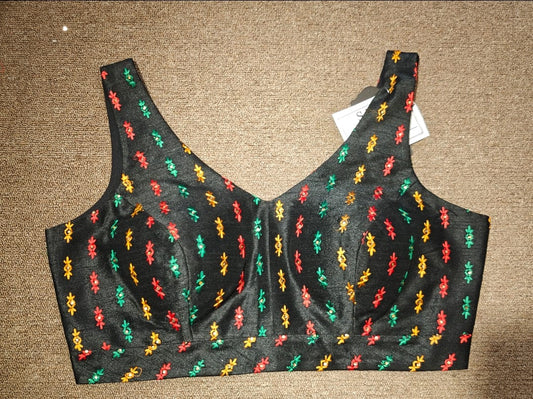 Embroidered Stripe Blouse – Midnight Marigold