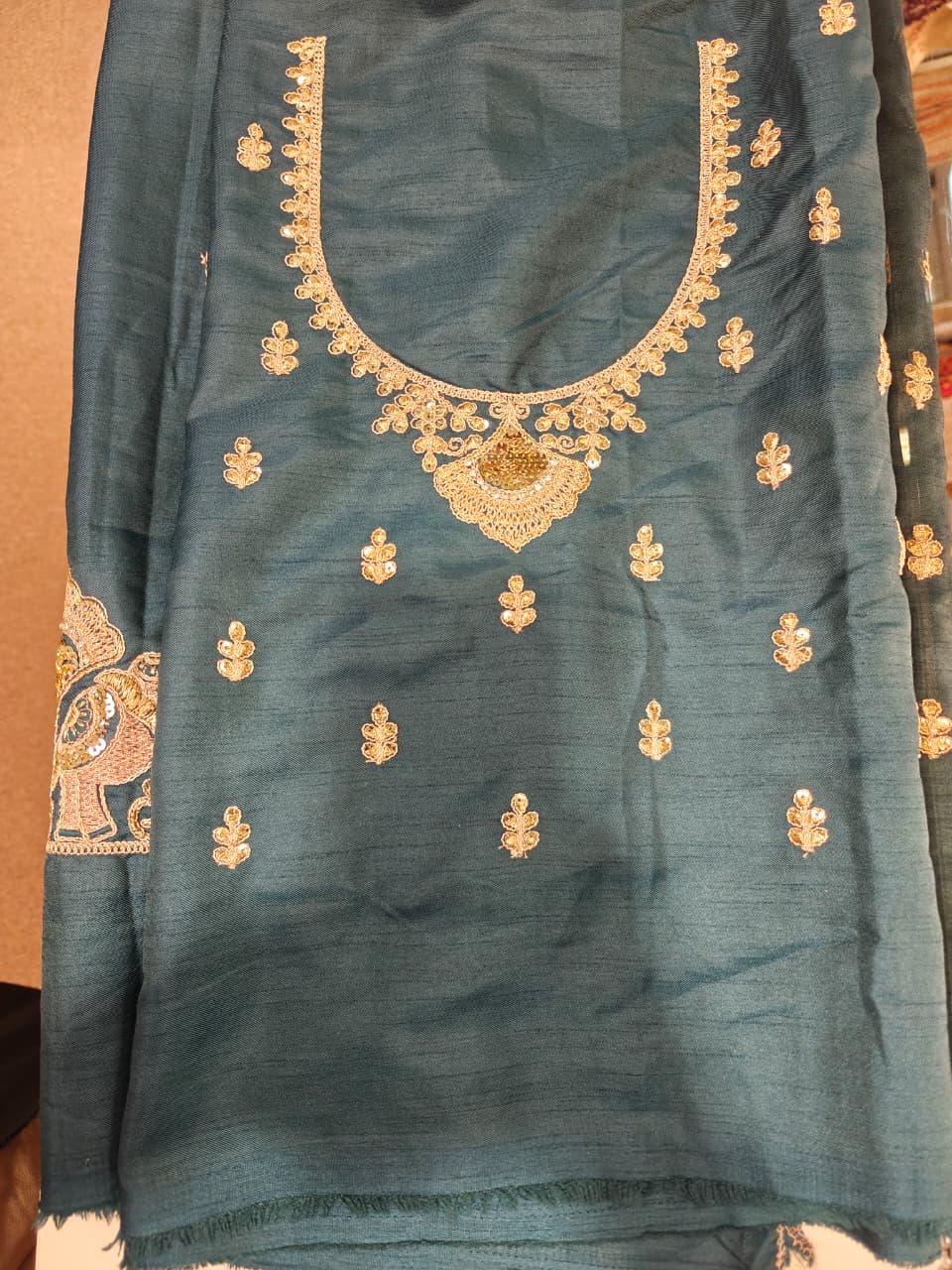 Sage Floral Embroidered Saree