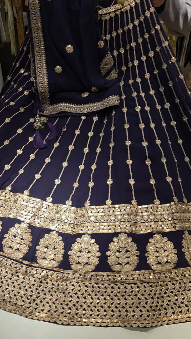 Navy & Gold Heritage Lehenga Set (#211)